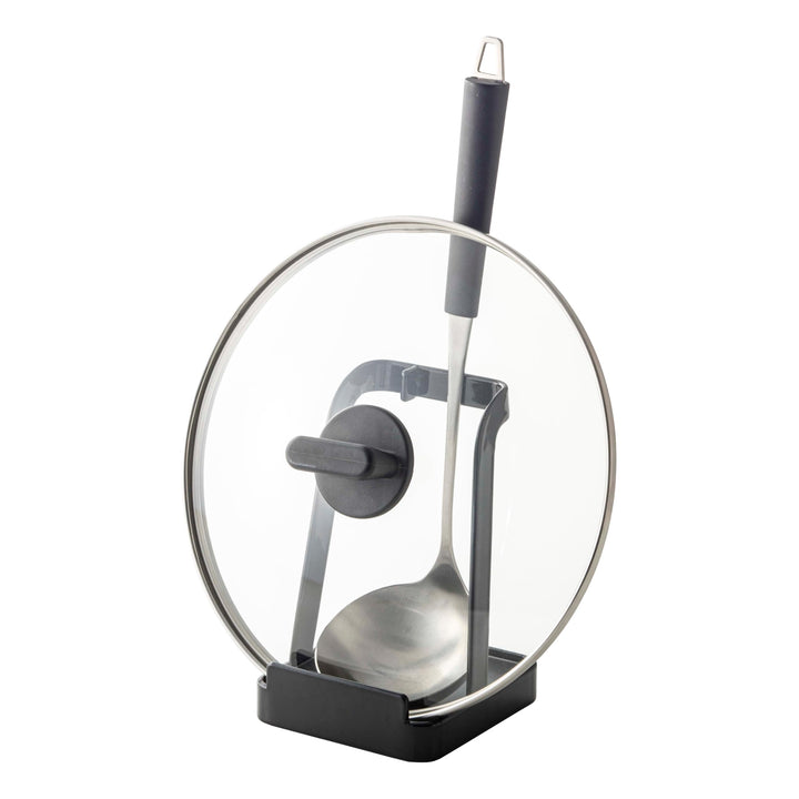 YAMAZAKI Home 2249 Tower Ständer für Schöpflöffel, Topfdeckel, Küchenutensilien, Schwarz 2248-P Schw