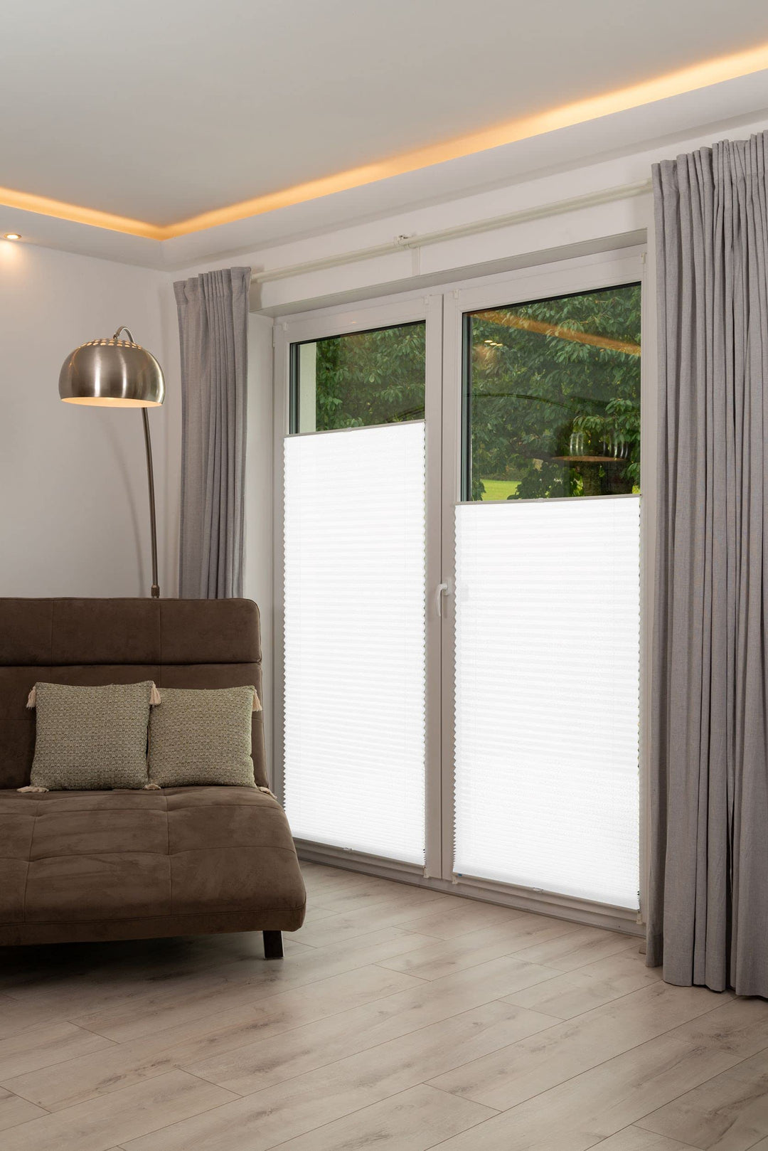 K-home 421614-6 Klemmfix-Plissee Weiss 90 x 130 cm (B x L) Lichtschutz +++ Moderne Crushed Optik +++