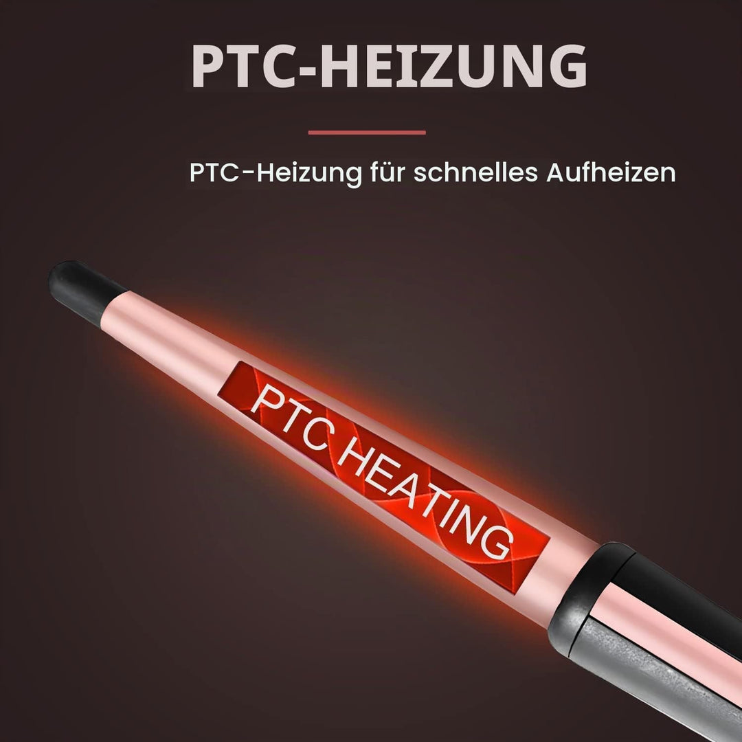 Lockenstab, JAETON 13-25mm Lockenstab Tapered Keramik Professional für Natürliche Locken und Beach W