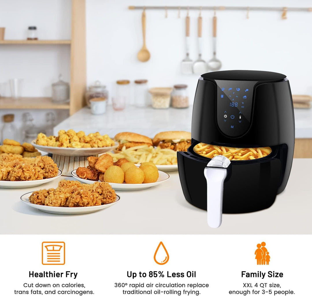 Vpcok Direct Heissluftfritteuse XL Airfryer 3,5L 1500W mit 6 Verschiedenen Kochprogrammen LED-Touchs
