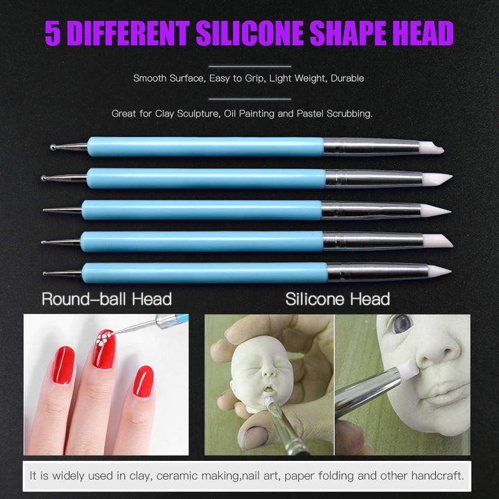 Swpeet Modelliermasse Modellierwerkzeug-Set, Malpinsel, Holz-Punktierwerkzeuge, Ball-Stylus-Werkzeug