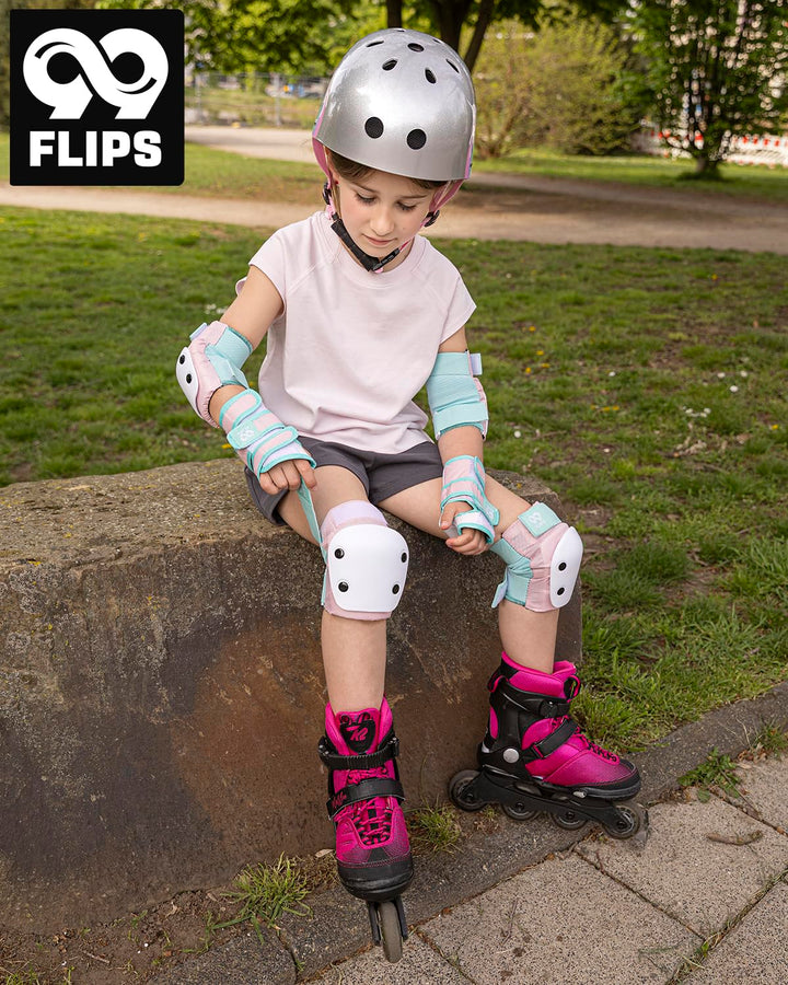 99FLIPS Schoner Inliner Kinder Knieschoner Kinder - Inliner Schoner Set - Schutzausrüstung - Knie un