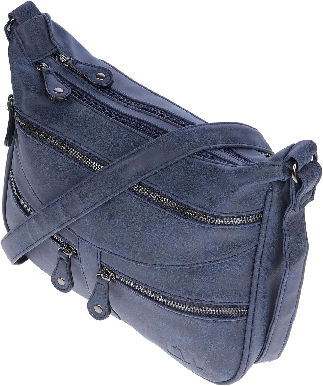 Christian Wippermann Damen Tasche Schultertasche Umhängetasche Crossover Bag Leder Optik Handtasche