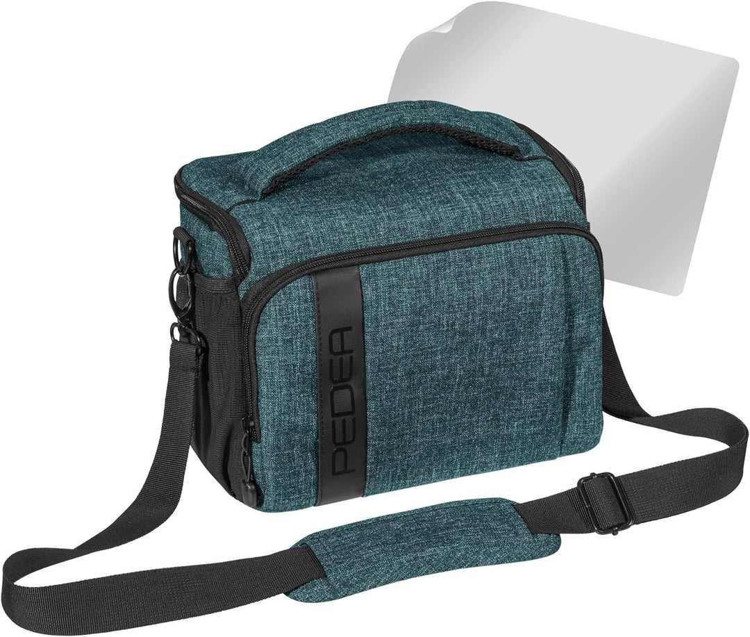 PEDEA DSLR-Kameratasche "Fashion" mit Displayschutzfolie für Canon EOS 5DS R M6 M100 100D G1X Mark I