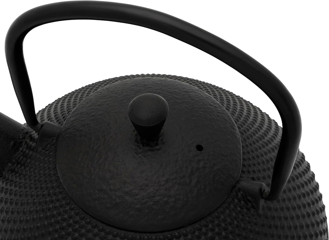 Bredemeijer asiatische gusseiserne Teekanne 1.0 L mit Teefilter - emaillierte Schwarze Gusskanne