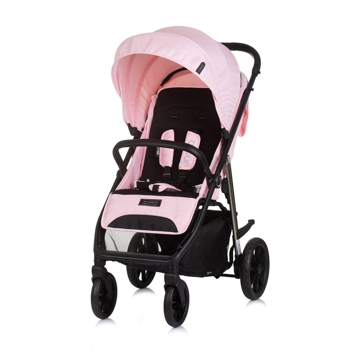Chipolino Kinderwagen Buggy Insta, Fussabdeckung, Federung, Korb, Gurt, klappbar rosa, rosa