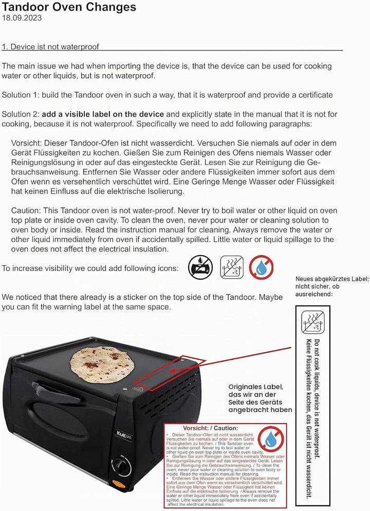 Elektrischer Tandoor Ofen mit Backblech