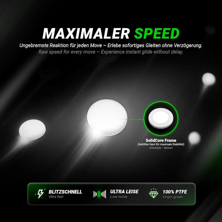 SensoryBoost DPS (d) Dot-Skates (PTFE) Universelle Mausfüsse für ultraschnelles Gleiten & minimale R