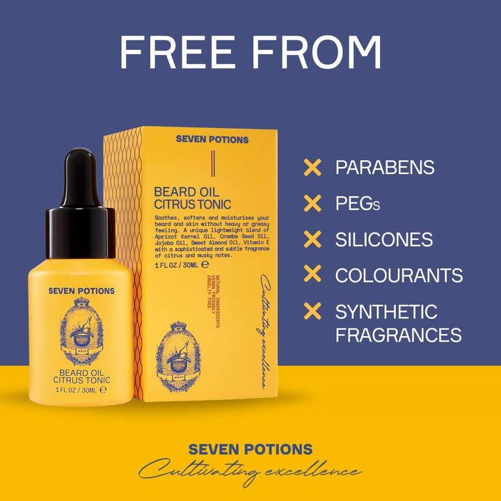 Seven Potions Premium-Bartöl für Männer - Jojobaöl-Bartweichmacher zur Pflege von Haut, Haar und geg