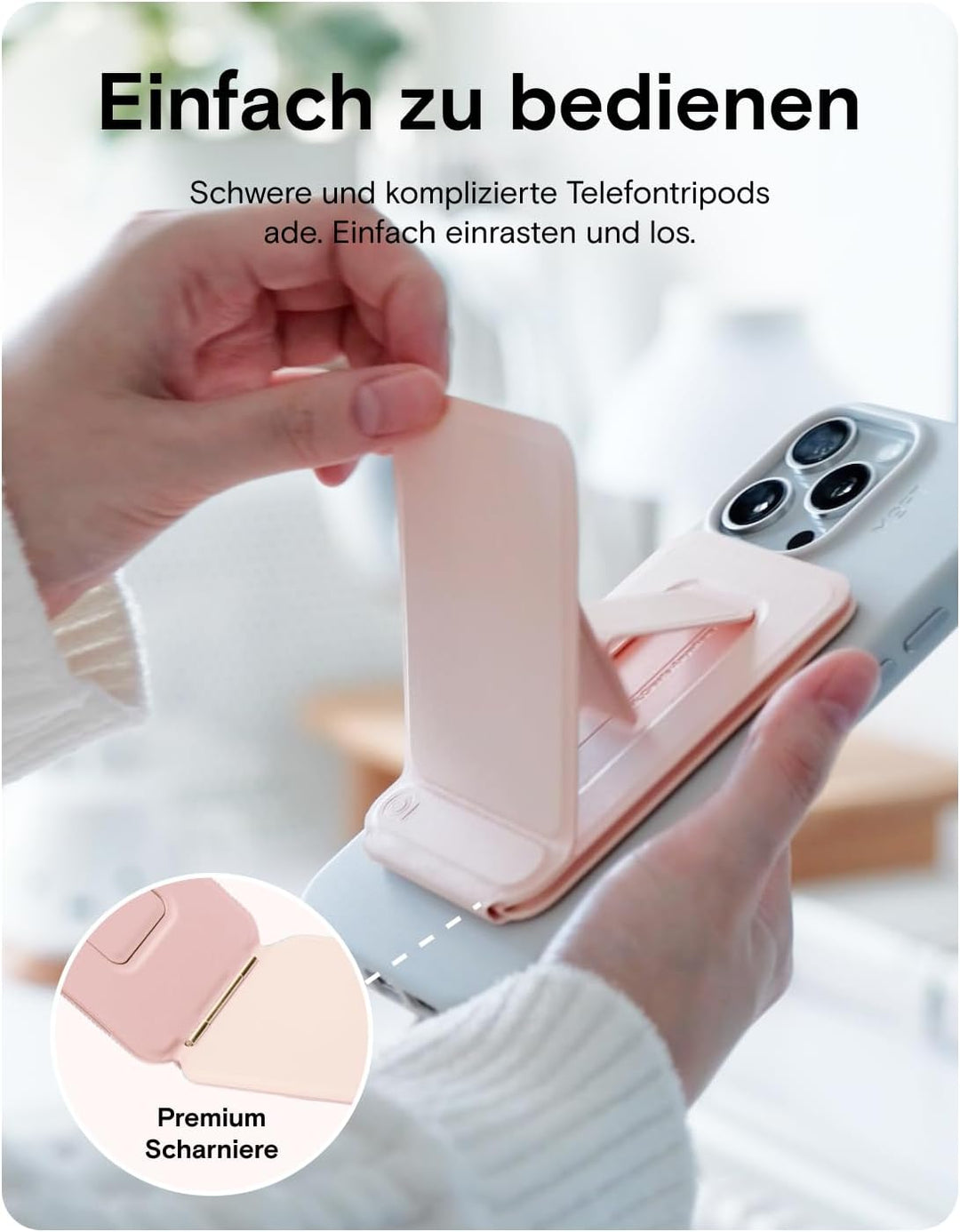 MOFT Stativ für iPhone 17/16/15/14/13/12 Serie, Snap Unsichtbarer Handy Stativ Ständer mit 3 Modi fü