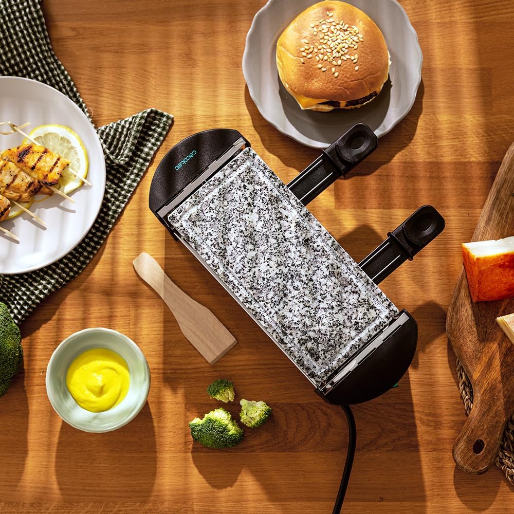 Cecotec Raclette mit elektrischem Grill für 2 Personen Raclette Cheese&Grill 3200 Pocket AllStone. 3