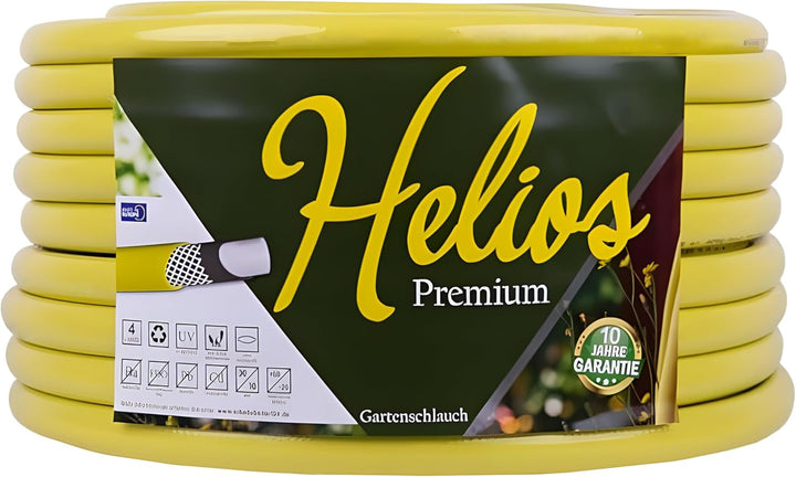 Gartenschlauch gelb 3/4" Helios Premium 10 Jahre Garantie 4 lagig Wasserschlauch Bewässerungsschlauc