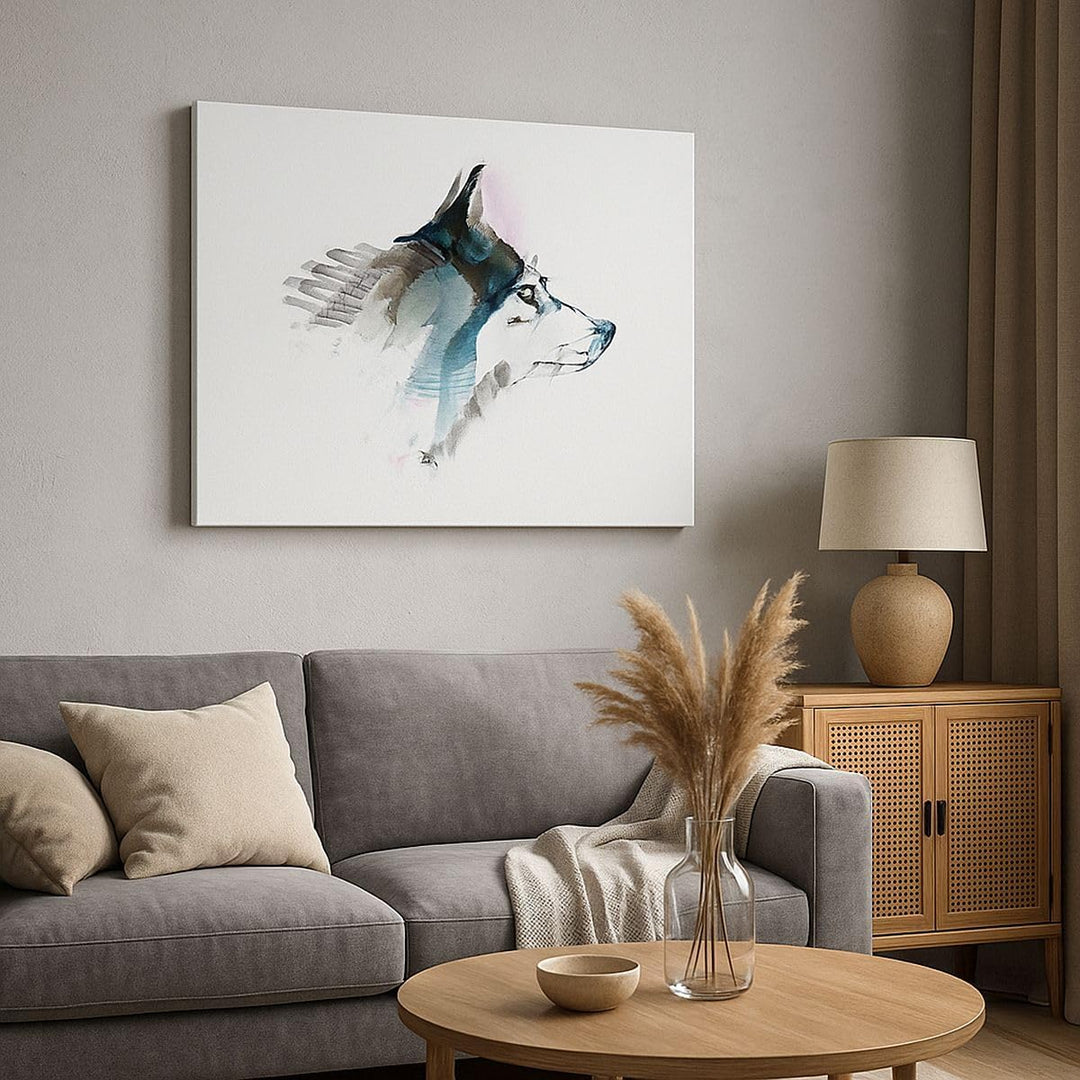 Bilder auf Leinwand 100x70cm Leinwandbild Hund Illustration Fantasie Gross Wanddeko Bild Schlafzimme