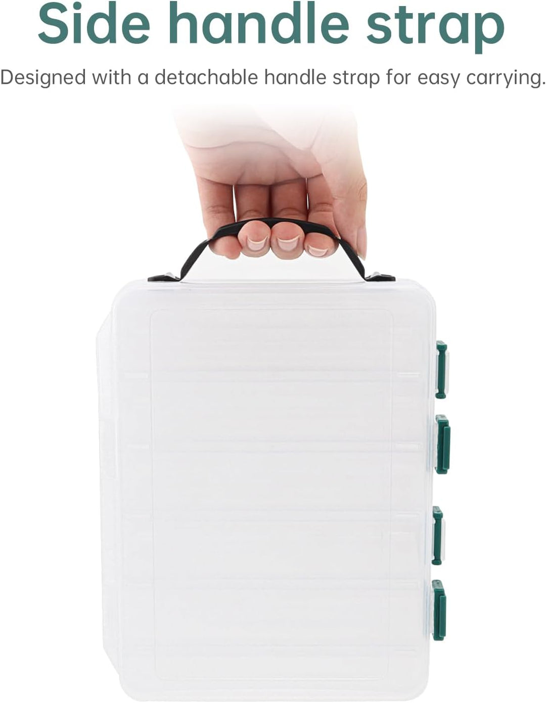 OriGlam Doppelseitige Angelköderbox, transparent, sichtbarer Angelköder, Tintenfisch, Jighaken aus K
