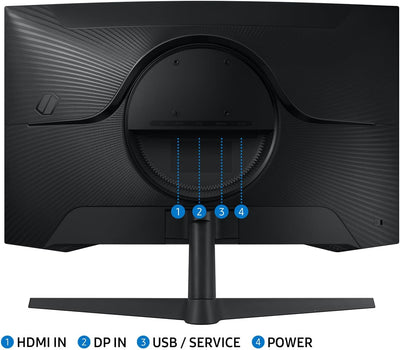 Samsung Odyssey G55C Curved Gaming Monitor, 27 Zoll, Bildschirm mit VA-Panel, 2.560 x 1.440 Pixel, 1