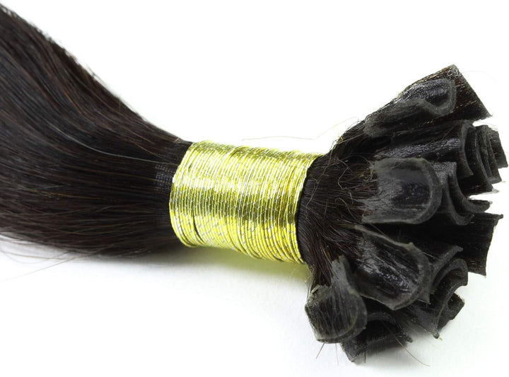 hair2heart Extensions Echthaar Bondings glatt - 150 Strähnen 1g 60cm 2/0 schwarz #1 Schwarz 60cm 150