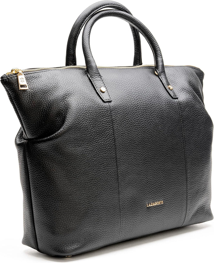 Lazarotti Bologna Leder Shopper Tasche Damen | mit abnehmbarem Schultergurt | XL Henkeltasche 36 cm
