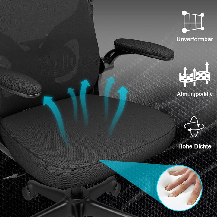 naspaluro Ergonomischer Bürostuhl mit Atmungsaktiver Netzbespannung, Schreibtischstuhl mit Verstellb