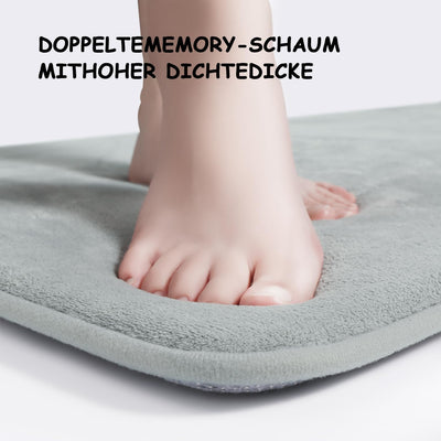 chakme Badezimmerteppich Set 5 Teilig, Weiche Memory-Schaum Badematte und U Förmige wc Vorleger, Bad