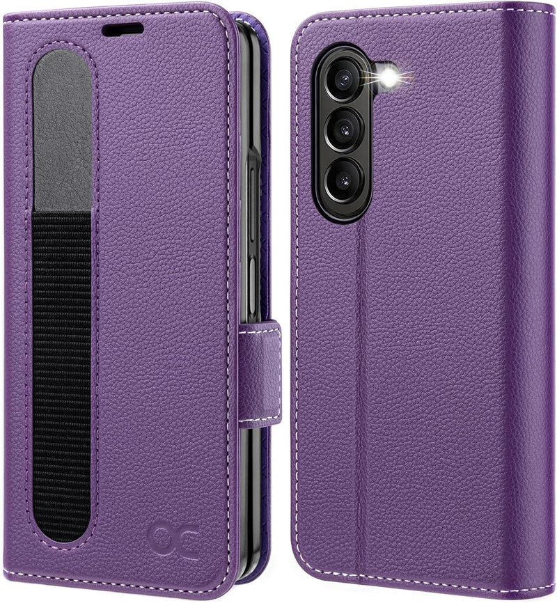 OCASE Hülle Samsung Galaxy Z Fold 5 5G Handyhülle mit [S Pen Halter] [Grenzschutz] [Premium PU Leder