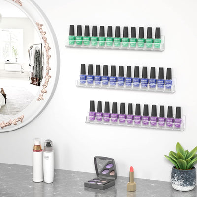 HIIMIEI Nagellack Regal 6 Pcs, Nagellack Organizer Wand, Acryl Nagellack Aufbewahrung Regal bis zu 9