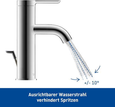 Duravit C.1 Waschtischarmatur, Grösse S (Auslauf Höhe 66 mm). Wasserhahn Bad mit Zugstangen-Ablaufga