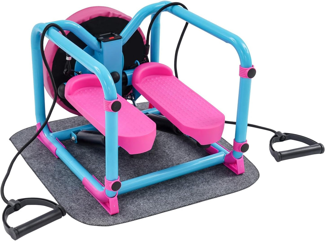 Stepper mit Drehscheibe, Trainingsgerät für Zuhause &amp; Fitness | 100kg Belastbarkeit, LED-Display, hy
