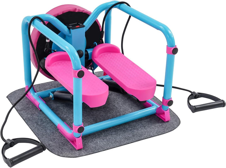 Stepper mit Drehscheibe, Trainingsgerät für Zuhause &amp; Fitness | 100kg Belastbarkeit, LED-Display, hy