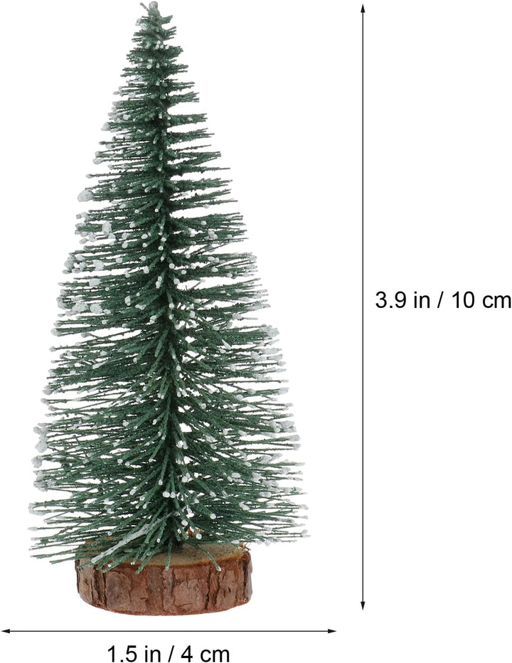 BESPORTBLE 10er Pack Mini Weihnachtsbaum Ornamente mit schneebedeckten Kiefern DIY Tisch Desktop Dek