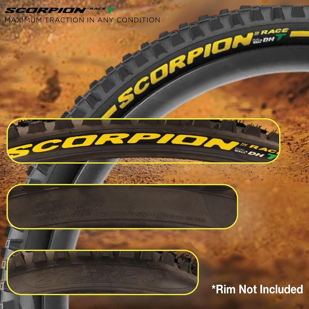 Pirelli Unisex – Erwachsene Scorpion RC DH T Fahrradreifen, Black, Einheitsgrösse