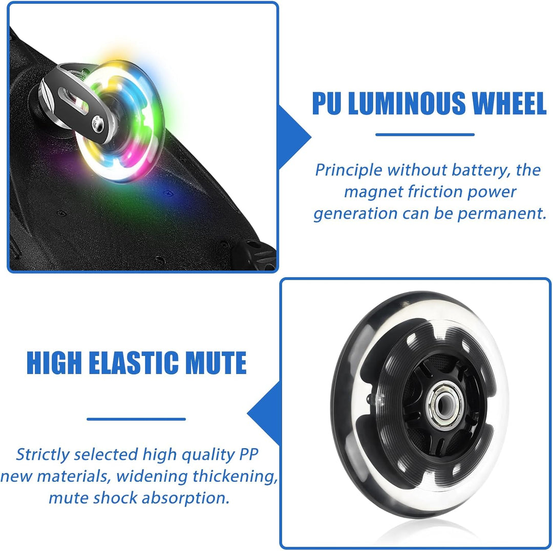 4 Stück Leuchtende Stunt Scooter Rollen, 80mm Leuchtende Stunt Scooter Roller Räder, Led Ersatzräder