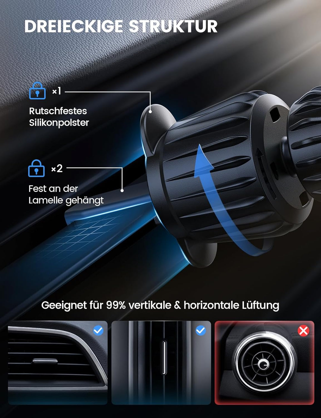 Lamicall Handyhalterung Auto Magnet, Handyhalter fürs Auto - 2026 Universal Lüftung KFZ Handy Autoha