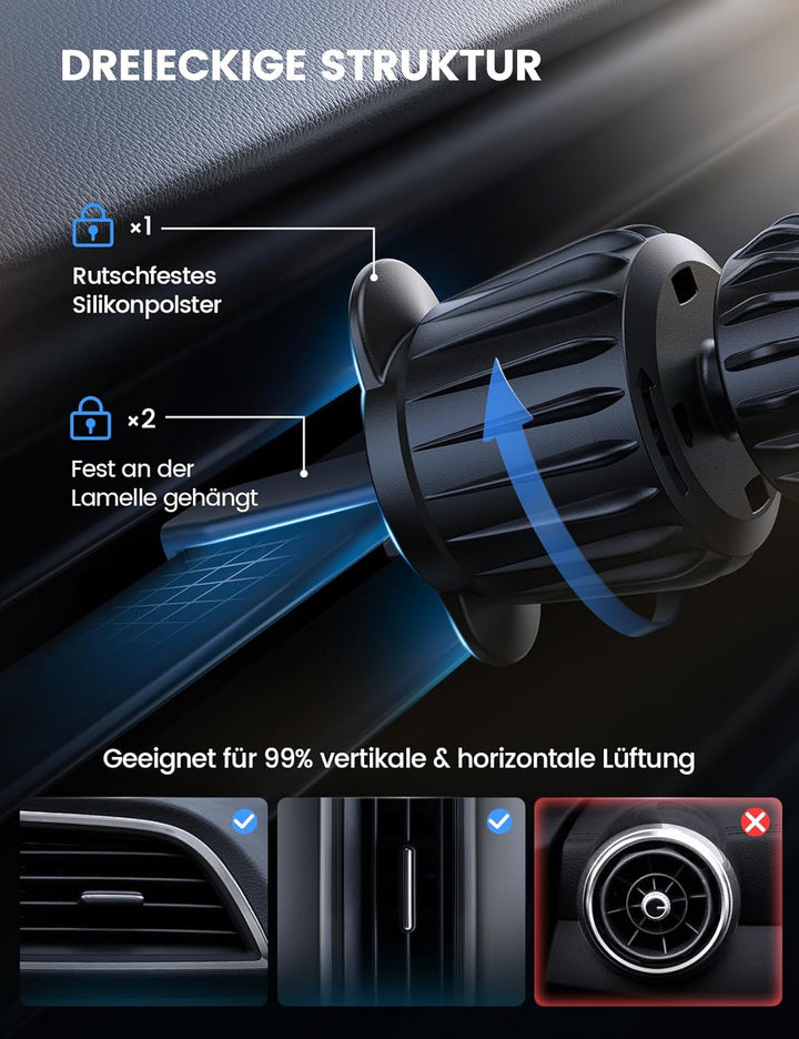 Lamicall Handyhalterung Auto Magnet, Handyhalter fürs Auto - 2026 Universal Lüftung KFZ Handy Autoha