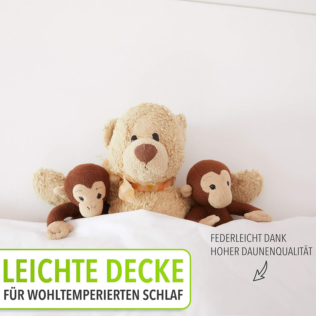 Koru Kids® Baby-Oberbett - 80 x 80 cm - Baby Daunendecke - allergikergeeignet - Füllmenge 150g 150g