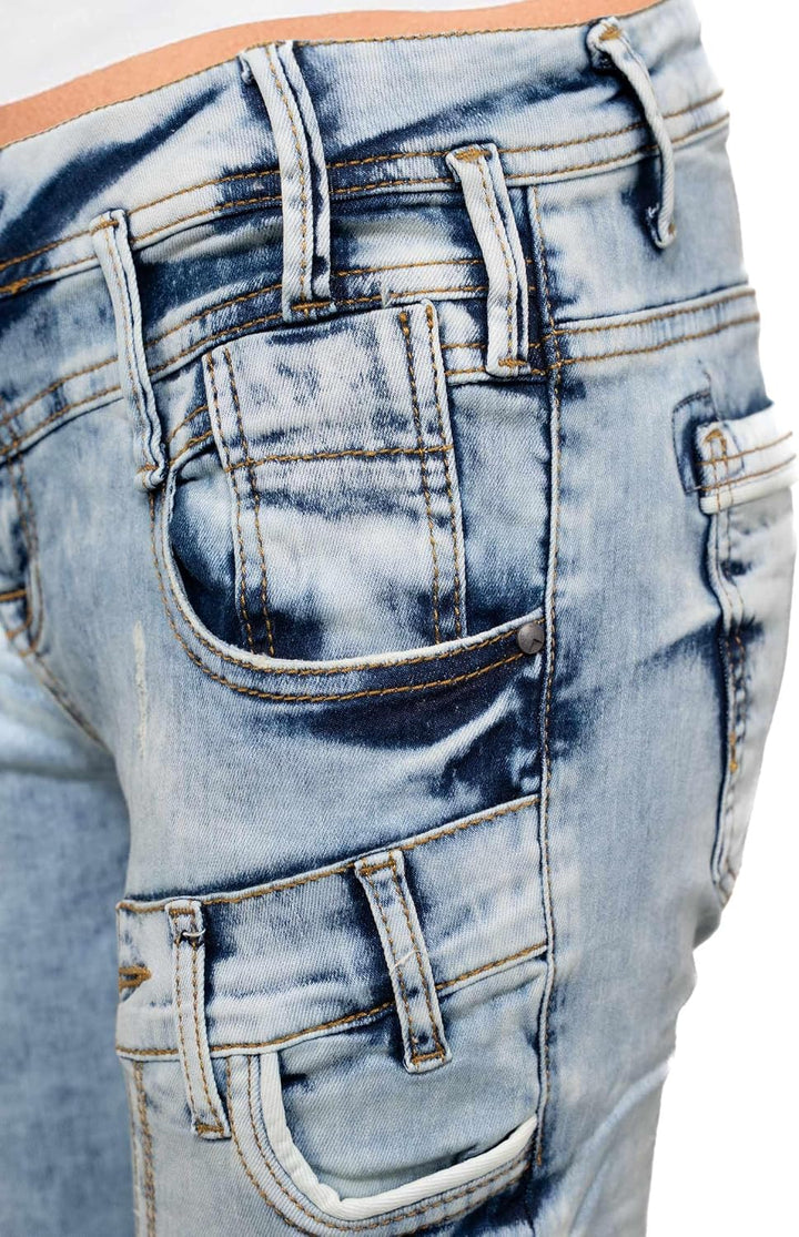 Cipo &amp; Baxx Damen Jeans mit verzierten Gesässtaschen Stilvolle Passformen für jeden Anlass Komfort D