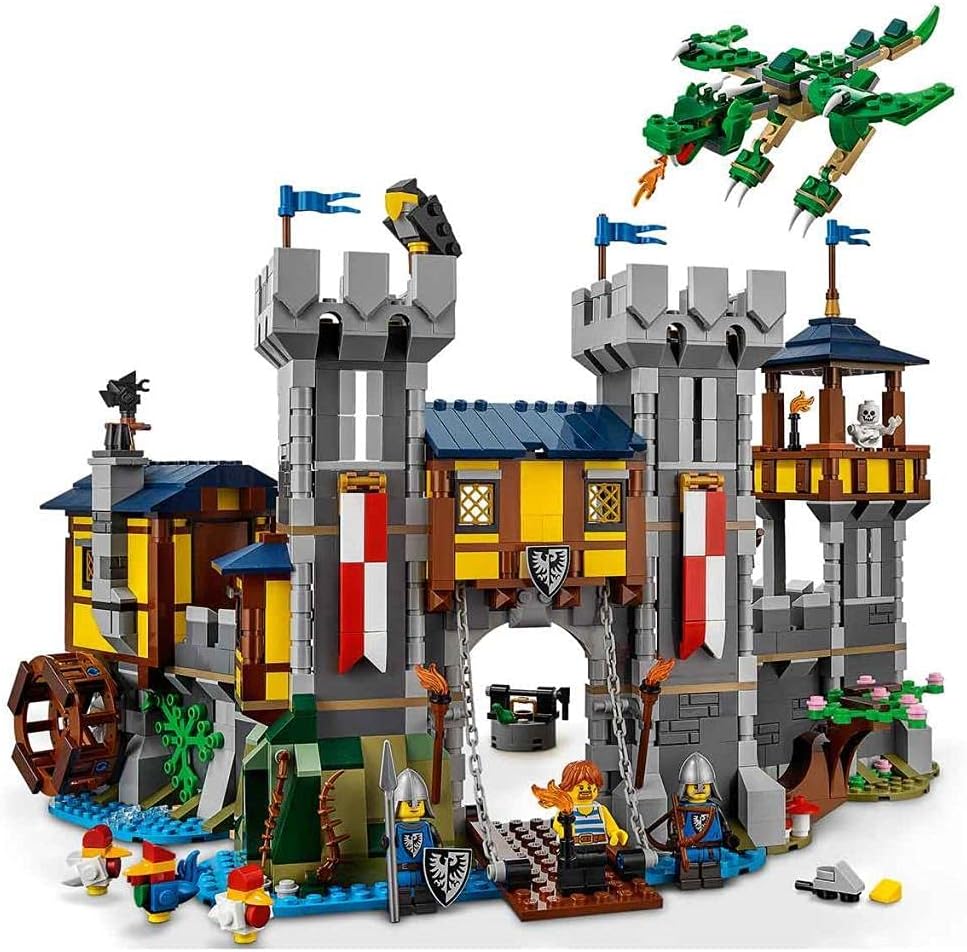 LEGO Creator Mittelalterliche Burg Konstruktionsspielzeug, mit Drachen Figur, ab 9 Jahren, 1426 Stüc