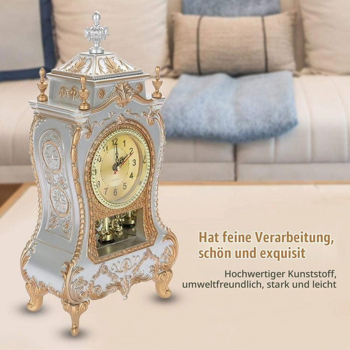 Haofy Vintage Tischuhr, Antique Home Hotel Dekorativ(Weiss)