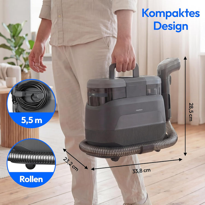 MEDION X10 UC Polsterreiniger Gerät Waschsauger (Nasssauger für Polster Teppiche Autositze, Kaltwass