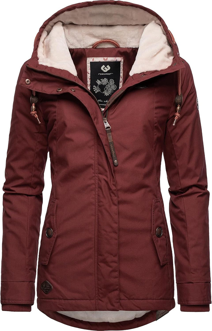 Ragwear Damen warme Winterjacke kurz mit Kapuze Monade XS-6XL M Terracotta22, M Terracotta22