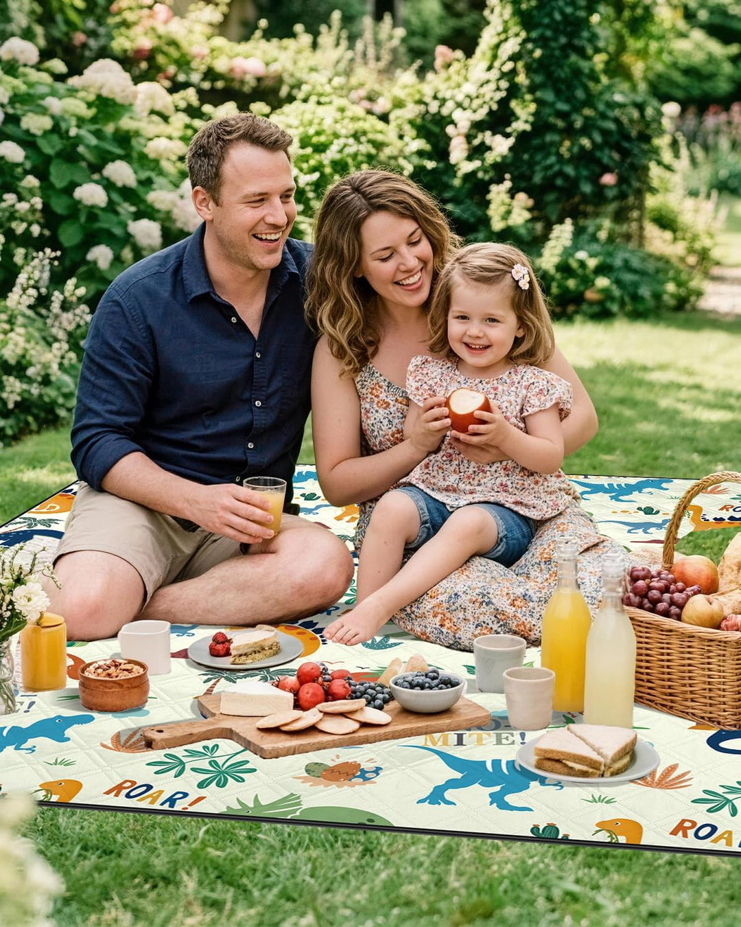 Kinder Picknickdecke Wasserdicht Faltbar, 200x200cm Tragbare Strandmatte Tier Maschine Waschbar, Gro