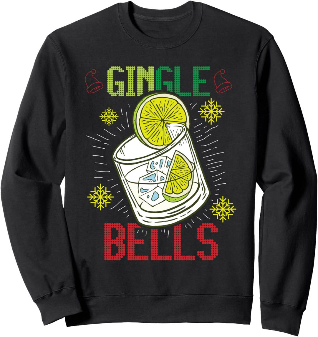 BeGINnliche Weihnachten GINgle Bells Gin Tonic Ugly Sweater Sweatshirt