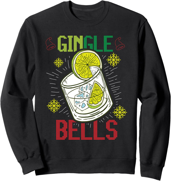 BeGINnliche Weihnachten GINgle Bells Gin Tonic Ugly Sweater Sweatshirt