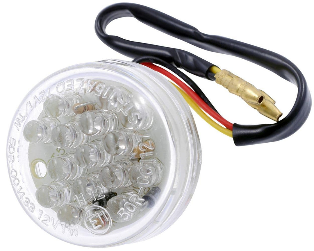Rücklicht LED Motorrad, DISC, Klarglas, 37x37mm, Roller, Moped, Quad