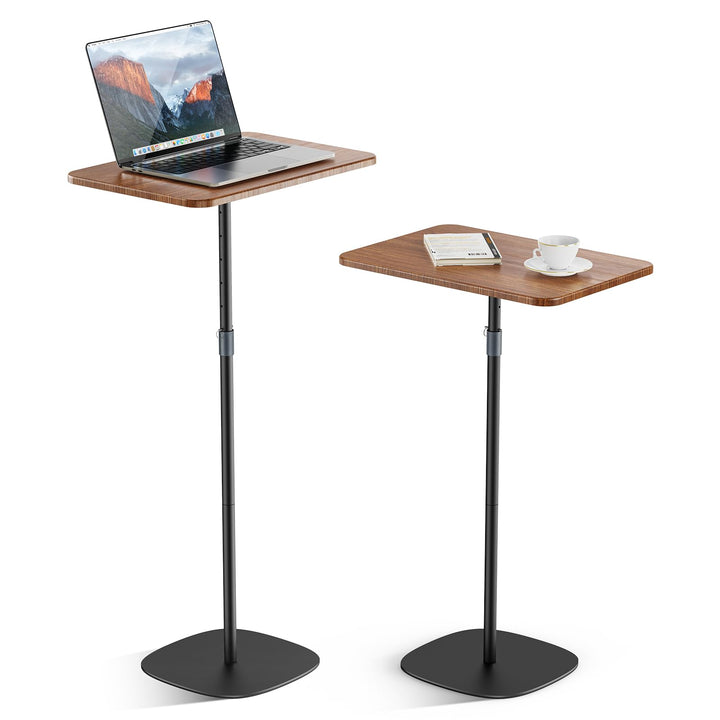 Tragbarer Laptop-Ständer, höhenverstellbarer Beistelltisch für Sofa/Nachtschrank, eleganter Holz-Red