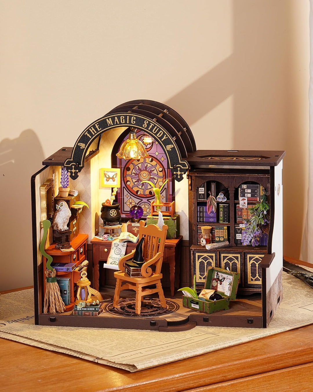 Rolife Miniatur Haus, Miniatur Haus Selber Bauen The Magic Study, Deko für Schreibtisch oder Bücherr
