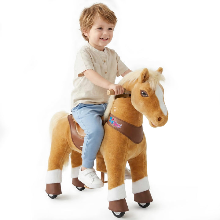 PonyCycle Modell Y Pferd zum Reiten für Kinder 3-4 Jahre, Mechanisches Reitpferd Spielzeug mit Brems