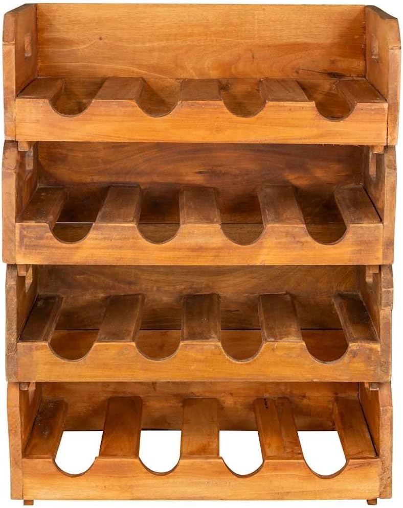 vidaXL 4X Weinregal Altholz 16 Flaschen Flaschenregal Weinständer Weinschrank