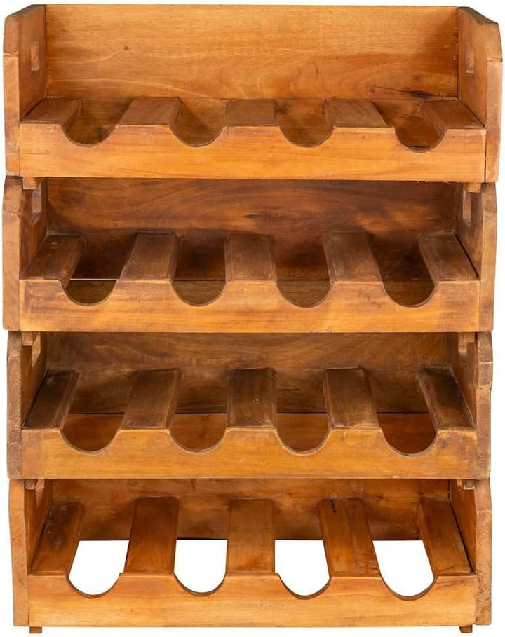 vidaXL 4X Weinregal Altholz 16 Flaschen Flaschenregal Weinständer Weinschrank