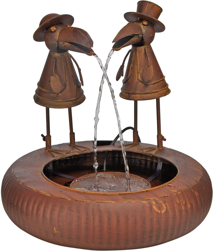 Haushalt International Metall Brunnen Zwei Raben Wasserspeier Springbrunnen Gartenbrunnen Zierbrunne