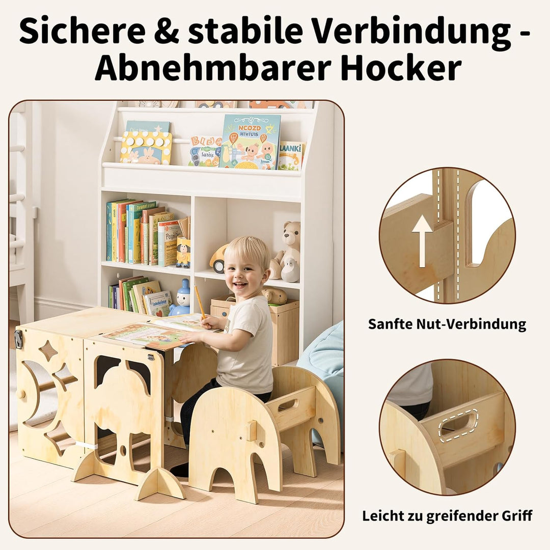 COSYLAND Lernturm ab 1 Jahr | 3 in 1 Learning Tower für Kinder | Klappbare Montessori Toddler Tower